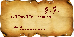 Gáspár Frigyes névjegykártya
