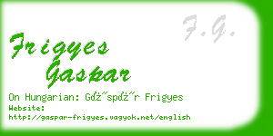 frigyes gaspar business card